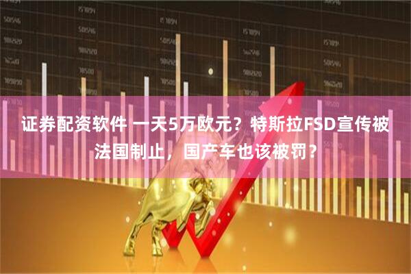 证券配资软件 一天5万欧元？特斯拉FSD宣传被法国制止，国产车也该被罚？